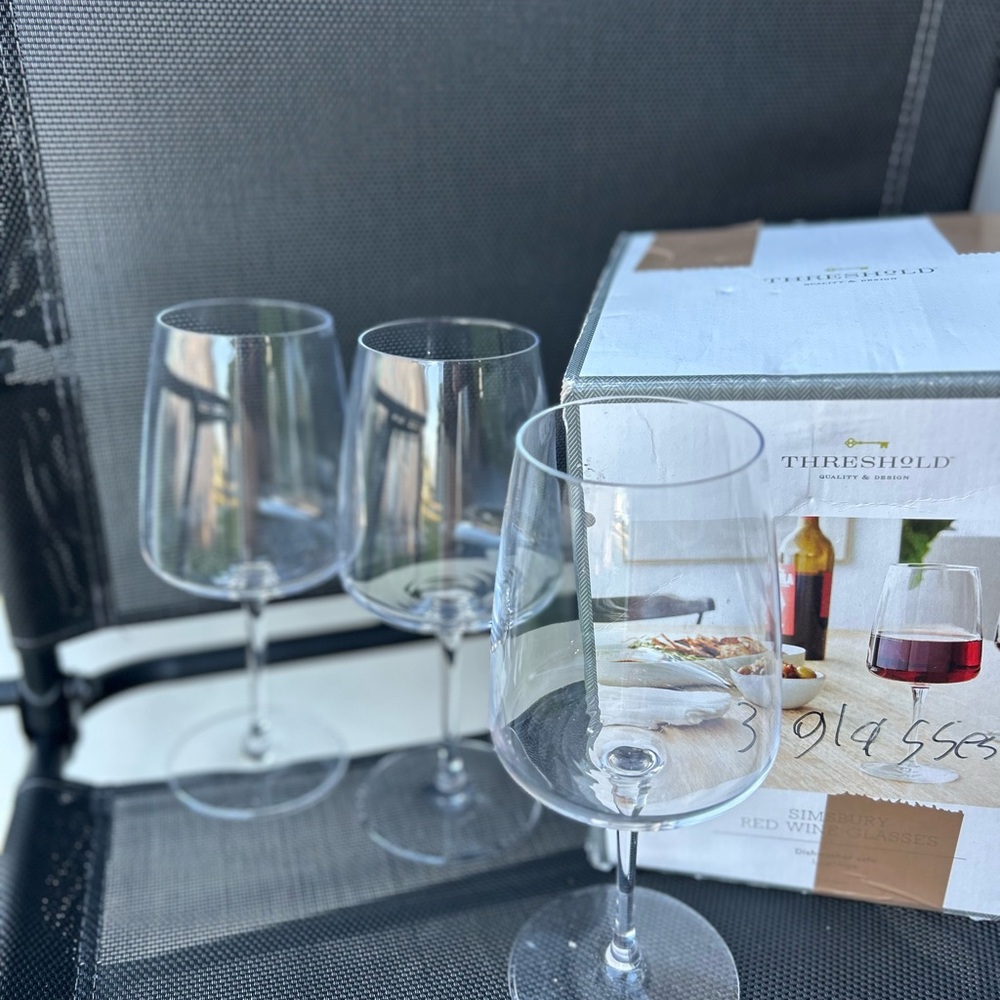 3 sets/pcs Threshold Clear Wine Glass Set